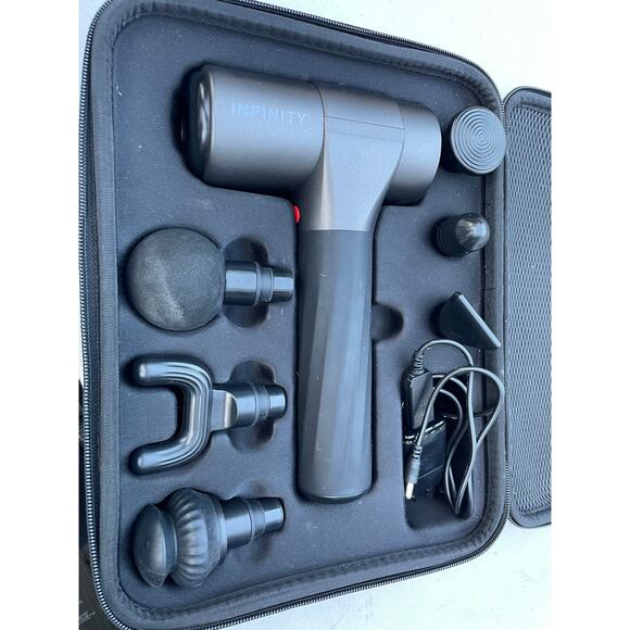 Infinity PR Pro Advantage 45W Cordless Massage Gun with 6 Heads - Platinum - Picture 4 of 5